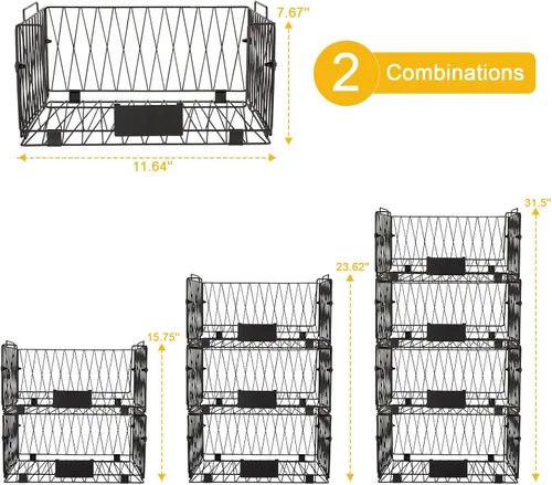 Miniatura 3 de 2 paquetes XXL de cestas de organización y almacenamiento para despensa de cocina, cesta de frutas y verduras para gabinete de cocina, cestas