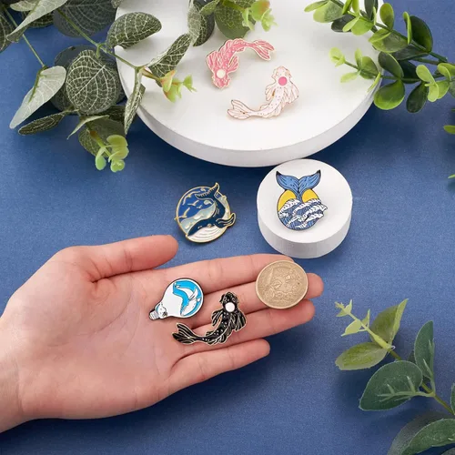 Miniatura 168 de Pandahall - Broches esmaltados de aleación con varios temas, broche de solapa, juego de pines esmaltados