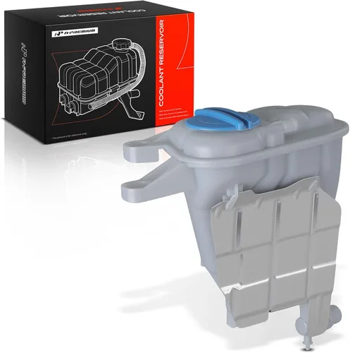 A-Premium Tanque de depósito de recuperación de desbordamiento de refrigerante del motor [con tapa, sensor y escudo térmico] Compatible con Audi Q5