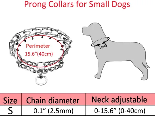 Miniatura 3 de Collares de púas para perros, collar de perro sin tirones, collar de entrenamiento para perros pequeños, acero inoxidable ajustable con cómodas