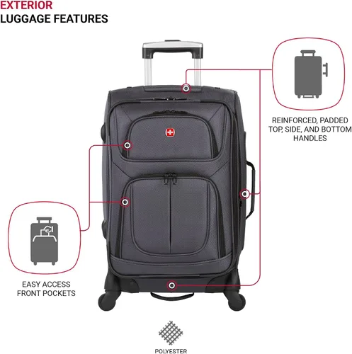 Miniatura 229 de SwissGear - Equipaje suave expandible Sion con ruedas, Negro