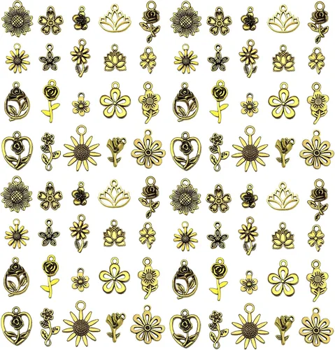 Miniatura 39 de WOCRAFT 60 piezas de dijes de pulsera de cruz dorada KC para juegos de fabricación de joyas, collares, pulseras, llaveros, kit de suministros de KC