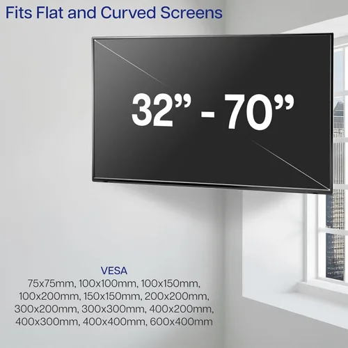 Miniatura 5 de VIVO Soporte de pared para TV de esquina para pantallas planas LCD LED de plasma de 37 a 70 pulgadas, soporte articulado de movimiento completo