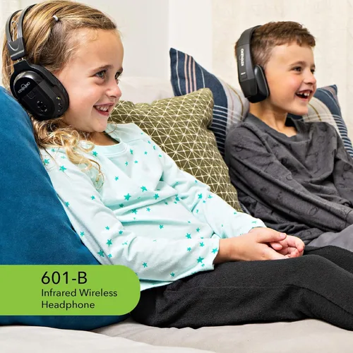 Miniatura 7 de RP Accessories IR-601B Auriculares inalámbricos infrarrojos, 2 canales plegables universales con sistema de entretenimiento trasero IR para TV