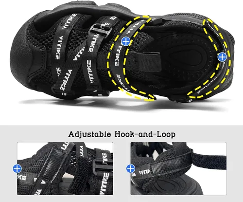 Miniatura 61 de JMFCHI Sandalias deportivas de verano para niños y niñas, sandalias de punta cerrada para exteriores, zapatos atléticos para agua, sandalias