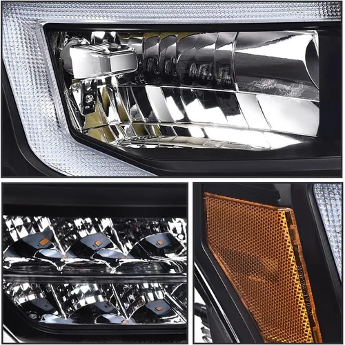 Miniatura 8 de PIT66 Conjunto de faros delanteros LED compatible con Ford F150 2009 2010 2011 2012 2013 2014, lente transparente para conductor y pasajero, carcasa