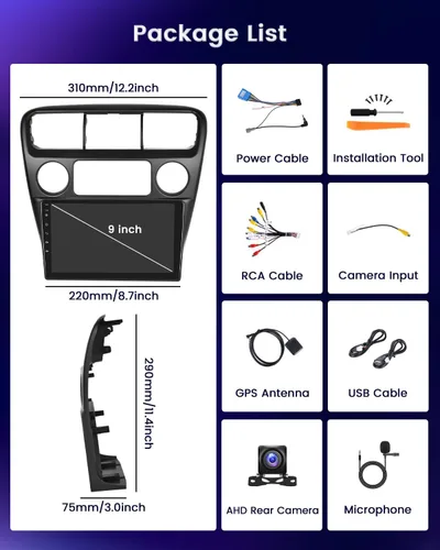 Miniatura 9 de Hikity Estéreo de coche Android para Honda Accord 1998-2002 Radio 2+64 GB 9 pulgadas pantalla táctil Radio de coche inalámbrico Carplay Android Auto