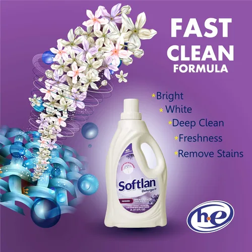 Miniatura 3 de Softlan Detergente Líquido Aroma Lavanda 67oz Manchas y Suciedad Blanqueamiento Ropa