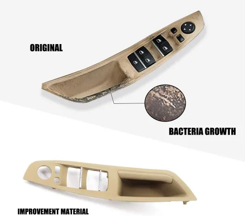 Miniatura 2 de FEXON Manija de puerta del lado del conductor para BMW Serie 5, panel de reposabrazos con interruptor de ventana, cubierta de panel de tirador