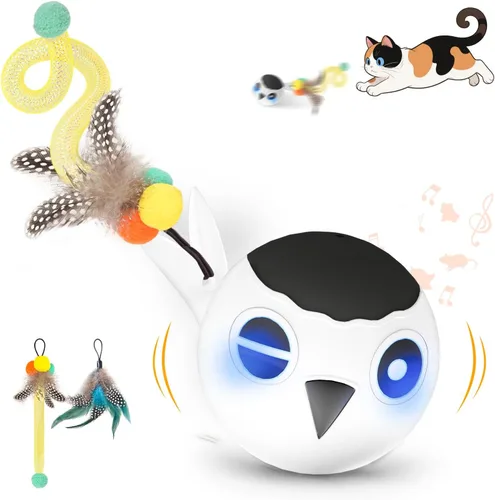 Miniatura 8 de Juguetes para gatos, juguetes interactivos para gatos de interior, juguete electrónico recargable por USB, juguete inteligente para gatitos, bola