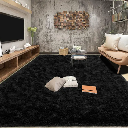 Tepook Alfombras grandes esponjosas para sala de estar, alfombra de área de 6 x 9 pies, alfombra suave para dormitorio, moderna alfombra lanuda para