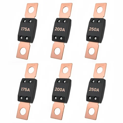 6 fusibles de alta corriente MEGA/AMG, 175A, 200A, 250A atornillados fusibles automotrices para automóviles, camiones, barcos y equipos industriales