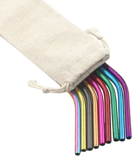 Miniatura 7 de Gugrida Pajitas de metal de acero inoxidable de 8.5 pulgadas, reutilizables, juego de 3 popotes – Cepillo de limpieza de color ultra largo