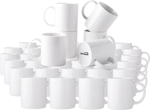 Miniatura 19 de GBhome Juego de 6 tazas de café de 12 onzas, tazas de café de cerámica con flores adhesivas para hombre, mujer, mamá, papá, juego de tazas de café