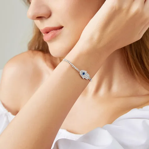 Miniatura 8 de Evil Eye Bracelets Hamsa Bracelet - 18K Gold Plated Adjustable Eye of Protection Bracelet Silver Evil Eye Amulet ojo Bracelet Gold Evil Eye Jewelry