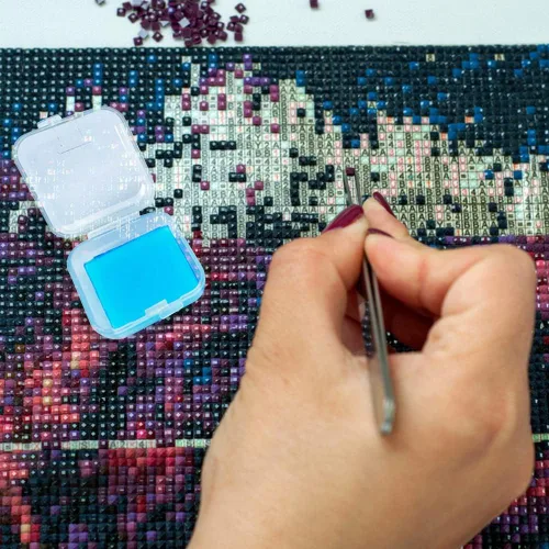 Miniatura 6 de EUBUY 24 piezas de cera de diamantes, colorido bricolaje pintura de diamantes pegamento arcilla pintura cera contenedores cuadrados organizador caja