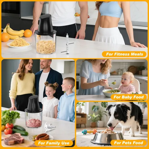 Miniatura 9 de Herramienta Eléctrica Trituradora de Pollo: Trituradora de Carne Multifuncional de 250W con Presión para Operar de Gran Capacidad - Trituradora