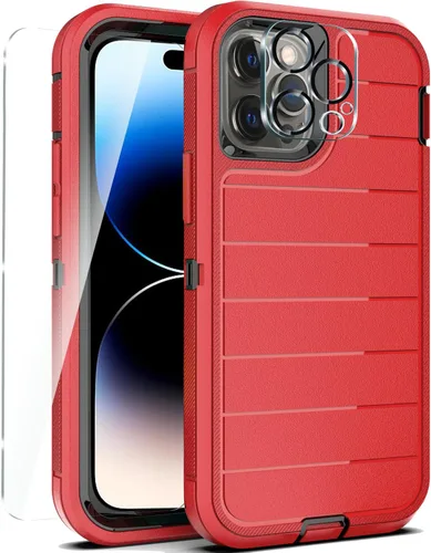 Miniatura 33 de YmhxcY Funda para iPhone 12/iPhone 12 Pro [2 Protectores de Pantalla de Vidrio Templado] Cubierta Duradera de 3 Capas A Prueba de Caídas/Funda