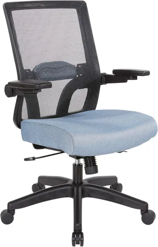 Miniatura 13 de Space Seating Serie 867 Silla de gerente ajustable con respaldo de malla transpirable, soporte lumbar y brazos abatibles acolchados, asiento de tela