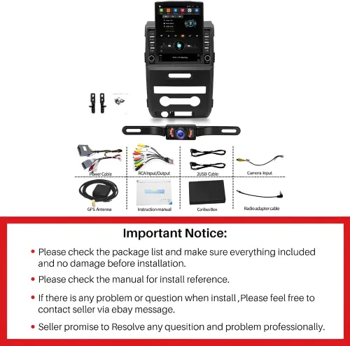 Miniatura 8 de Estéreo de coche de doble DIN 4G+64G para Ford F150 2009-2014 con Carplay inalámbrico y Android Auto, pantalla táctil de 9.7 pulgadas Android 13