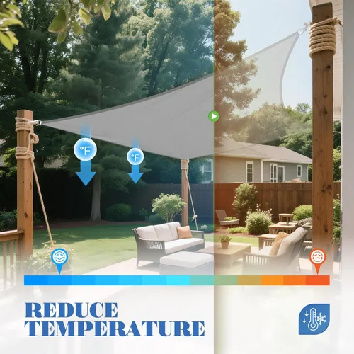 Miniatura 4 de ECOOPTS - Toldo parasol rectangular, tamaño 8 x 12 pies, impermeable, con protección UV, para patio al aire libre, pérgola, jardín trasero