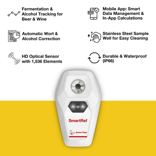 Miniatura 2 de SmartRef Refractómetro Digital de Anton Paar – Medidor de Brix y Mosto de Alta Precisión para Elaboración de Cerveza, Vinificación, Fermentación