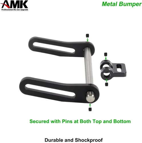 Miniatura 4 de AMK Ajustable Escala 1/10 Montaje de parachoques delantero trasero, juego de parachoques de metal completo para RC Crawler Body LCG Chassis Axial