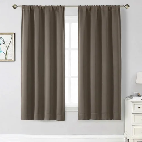 Miniatura 34 de Cortinas opacas para dormitorio, sala de estar, juego de 2 paneles de 54 pulgadas de largo, cortinas de oscurecimiento de habitación con aislamiento