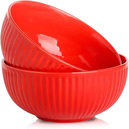 Miniatura 10 de HASENSE Juego de 3 cuencos pequeños de mezcla, cuencos de porcelana acanalados negros de 1.5/1/0.5 cuartos de galón para cocina, cocción, horneado