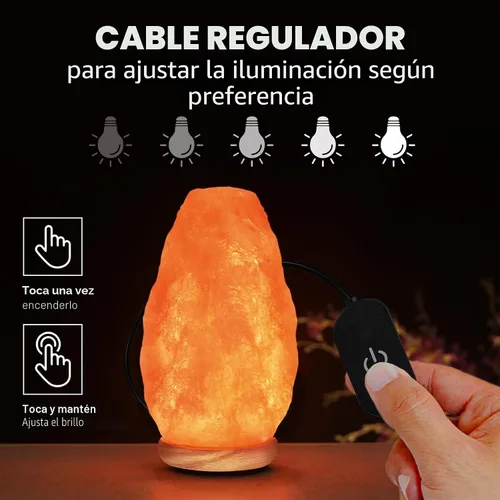 Miniatura 4 de Himalayan Glow Lámpara de sal con interruptor de atenuación táctil de 5-7 libras