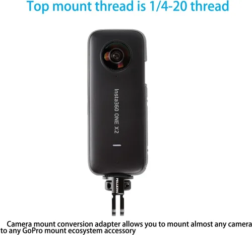 Miniatura 4 de PellKing Adaptador de 1/4 "con cabeza de tornillo de montaje de cámara, adaptador de conversión de trípode de aleación de aluminio CNC para Insta360