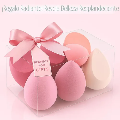 Miniatura 7 de Juego de esponjas de maquillaje Foonbe, esponjas difuminadoras, 7 piezas para líquido, crema y polvo, sin látex, esponjas de belleza multicolor