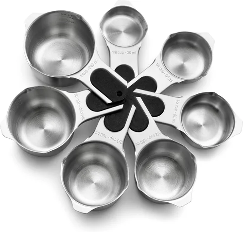 Vasos medidores magnéticos de acero inoxidable Spring Chef, patentados, herramientas de cocina con marcas fáciles de leer para medir ingredientes