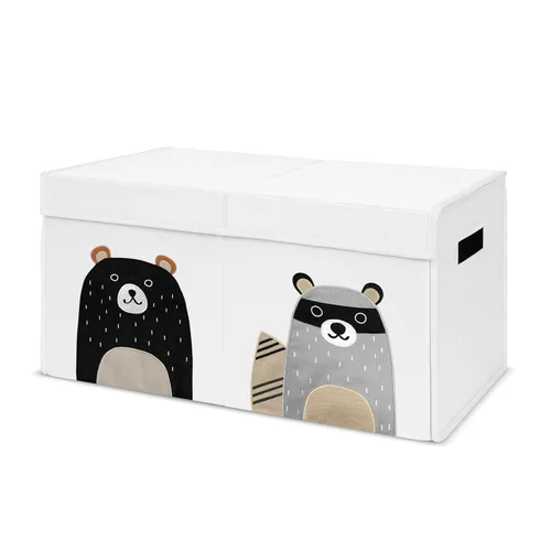 Sweet Jojo Designs Woodland Bear Racoon - Caja de almacenamiento pequeña de tela para niños o niñas, para guardería o habitación de niños, color