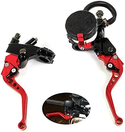 Miniatura 5 de MASO Freno hidráulico universal Motorbke de 7/8 pulgadas y palanca de embrague izquierdo y derecho par de aceite de metal adecuado para la mayoría