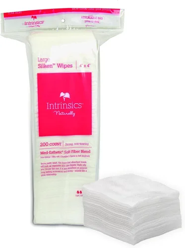 Miniatura 8 de Intrinsics Toallitas de Seda Pequeñas (200 unidades) – Toallitas de 2x2" de 4 capas de algodón de seda de baja absorción, sin pelusas, gasa