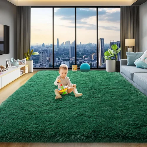 Miniatura 94 de qulint Alfombras de área de 5 x 7 pies para sala de estar, alfombra suave y esponjosa para dormitorio, alfombra de habitación de niños grandes, Gris