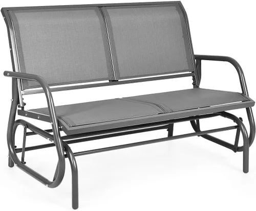 Miniatura 10 de Giantex Silla Planeadora Columpio de 48 Pulgadas con Amplio Espacio, Silla Planeadora de Salón Columpio para 2 Personas, Cómodo Banco de Patio
