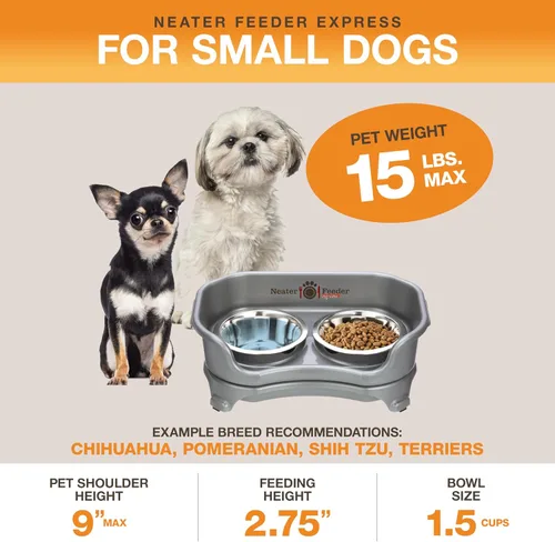 Miniatura 2 de Neater Feeder Express - Tazones elevados para perros a prueba de desorden para razas pequeñas de menos de 15 libras, fabricados en Estados Unidos