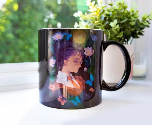 Miniatura 5 de Taza de cerámica estilo anime de Harry Potter y Hermione Granger Taza de café grande para té, expreso, cacao Capacidad para 20 onzas