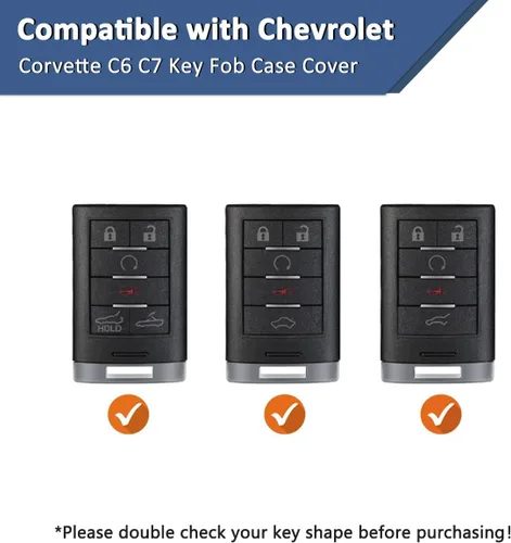 Miniatura 2 de Carcasa para llavero inteligente compatible con Chevrolet Corvette C6 C7, funda para llavero de control remoto de automóvil