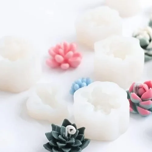 Miniatura 2 de 9 moldes de silicona para suculentas, moldes de resina de flores de cactus 3D, moldes de arcilla de cactus, molde de pastel de flores, moldes