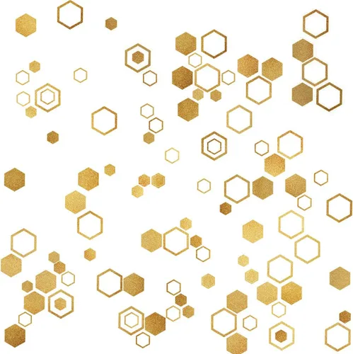 Calcomanías de pared hexagonales de panal de abeja, vinilo geométrico, peine de miel, decoración de paredes doradas, despegar y pegar para