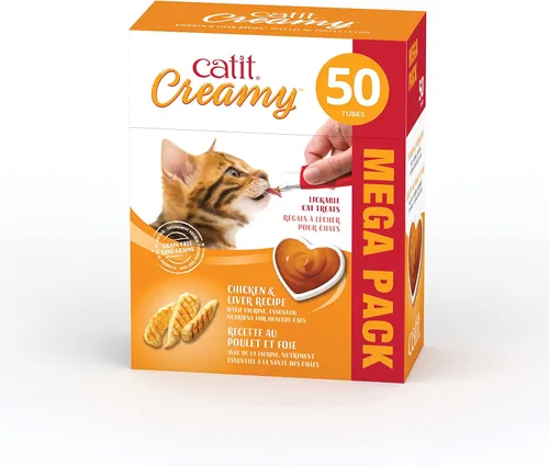 Miniatura 15 de Catit Golosina cremosa para gatos para lamer, premio saludable para gatos, atún, paquete de 50