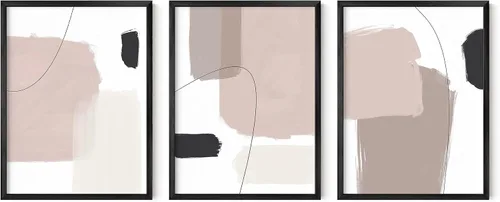 HAUS AND HUES Pintura abstracta - Juego de 3 arte abstracto moderno para pared, decoración de pared de arte bohemio, arte abstracto, arte de pared