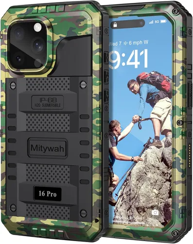 Miniatura 122 de Mitywah Funda impermeable para iPhone 7/iPhone 8 / iPhone SE 2020, funda de metal resistente de grado militar, protección de cuerpo completo