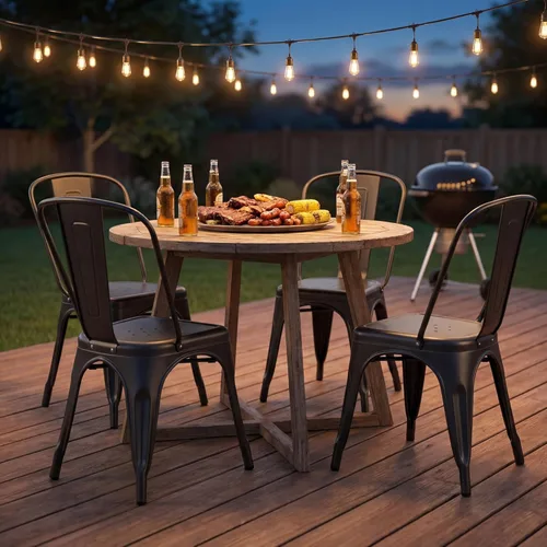 Miniatura 7 de Furmax Silla de comedor de metal para uso en interiores y exteriores, apilable, clásica, Trattoria, elegante, comedor, bistró, cafetería, sillas