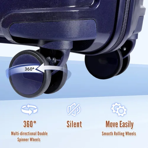 Miniatura 6 de Joyway maleta de equipaje, Azul, Equipaje Spinner Ruedas Hardside Equipaje 8pcs Set Ligero Pp Durable Equipaje Con Tsa Lock..