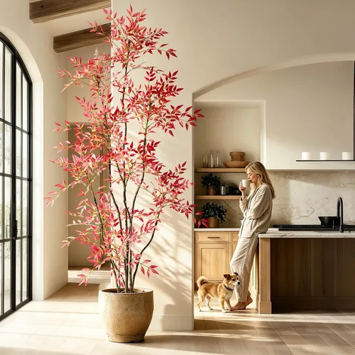Miniatura 16 de Árbol de bambú artificial grande para interiores y exteriores, plantas realistas de seda de plástico sintético en maceta, para el hogar, sala