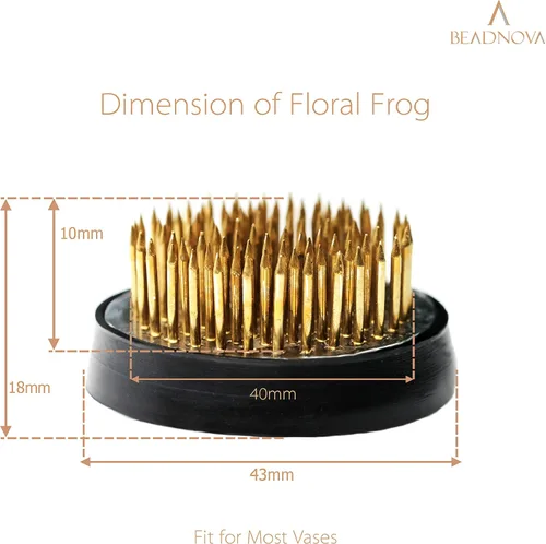 Miniatura 2 de BEADNOVA Flower Frog Ikebana Kenzan con junta de goma, rana floral para arreglos jarrón Ikebana (1.6 pulgadas/1.575 in, 1 unidad)